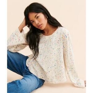 Maeve Anthropologie Jamie Paint Speckled Colorful Crewneck Pullover Cotton Small